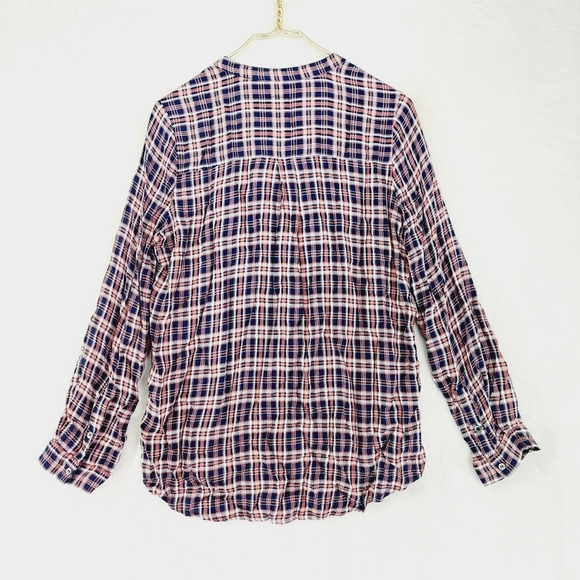 Laju Multicolor Plaid Rayon Long Sleeve Button-Down Shirts 898 - Picture 4 of 7